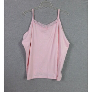 Catherines Suprema Collection Cami Tank Top 3XWP 26/28WP Light Pink Lace